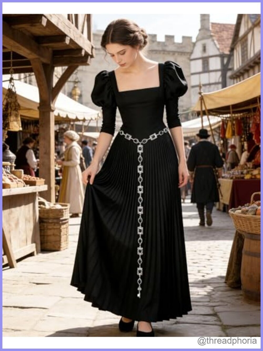 Medieval Renaissance Waist Chain Belt Rhinestone Adjustable Costume Accessory - Picture 3 of 5